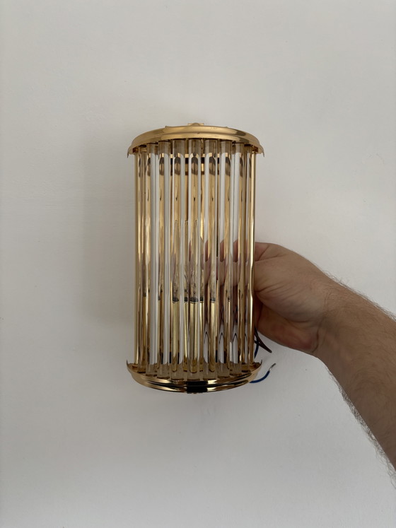 Vintage Set Hollywood Regency Wall lights Brass & Glass – Honsel Leuchten (photo 11 of 13)