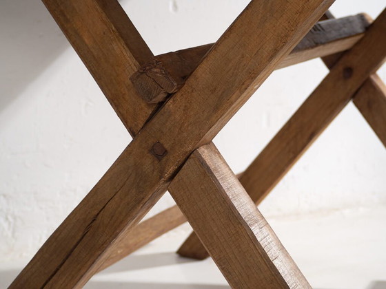 Antiker Esstisch in X-Form (ca. 1920) #16 – Esstische, Rustic (photo 35 of 40)