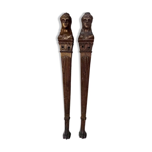 2 adornos de bronce Art Nouveau para muebles