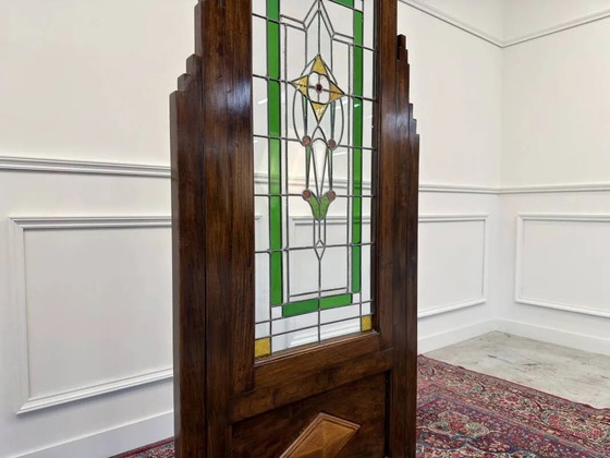 Engels Koloniaal Glas-in-lood Kamerscherm, Kamerschermen, Kristal, Bruin, Chesterfield (foto 5 van 13)