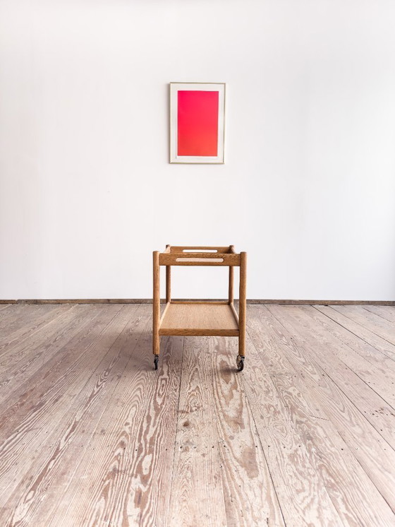 Image 1 of Scandinavian Oak Bar Trolley by Hans Wegner for Andreas Tuck, Mid Century