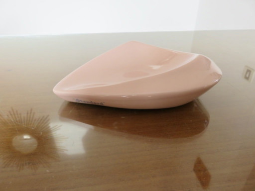 Roze keramische zeepbakje "Idéal Standard", Frankrijk, 1950, space age, vintage