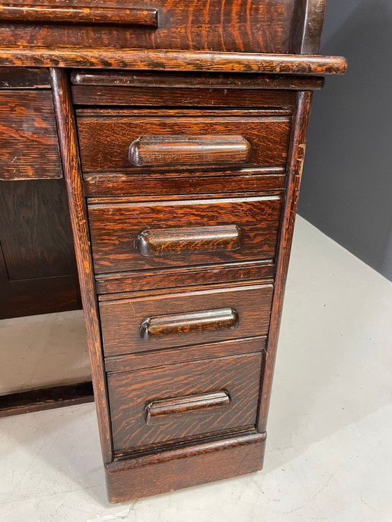 Image 1 of Escritorio americano Roll-Top, roble macizo, Checoslovaquia, años 30