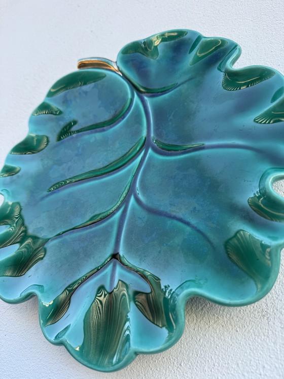 Piatto Foglia Verde Verceram Anni '50 – Oggetti decorativi, Ceramic (photo 3 of 12)
