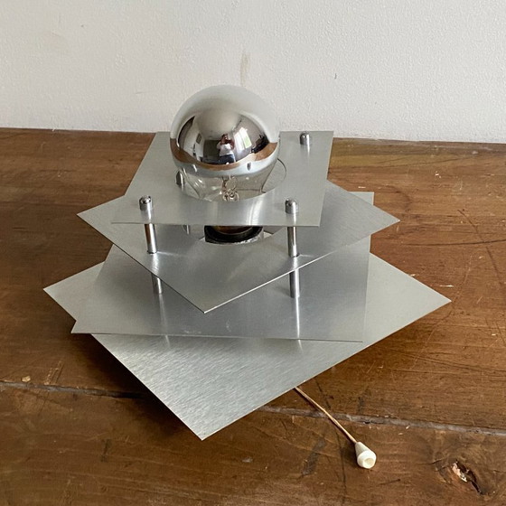 Image 1 of Wandleuchten im Stil des Weltraumzeitalters. 1970. Gebürsteter Edelstahl.