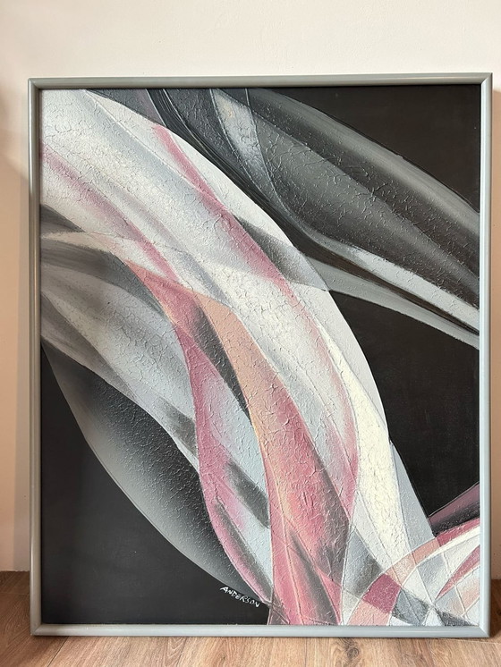 Image 1 of Anderson Mid - Century Oil On Canvas, Abstract Large Original Painting - 1960s/70s