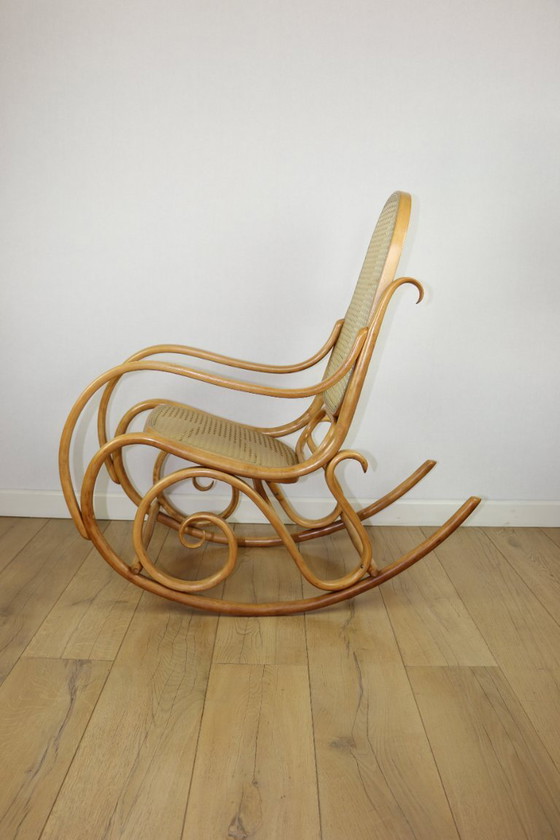 Image 1 of Rocking chair on runners, light beech wood, 1970s - very good condition