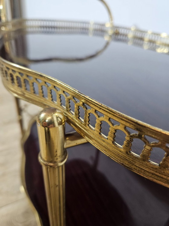 Image 1 of Chariot de bar luxueux, Maison Jansen, style Hollywood Regency, France, années 1950/70