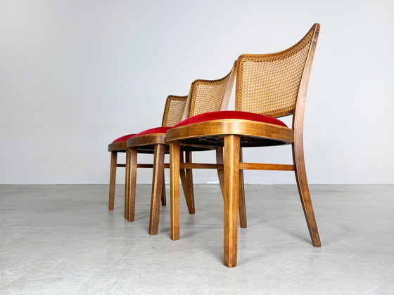 Image 1 of Conjunto original de tres sillas Thonet A811/1 Josef Hoffmann 1951 Tapizadas