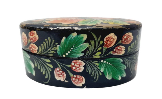 Image 1 of Vintage handbeschilderde houten sieradendoos