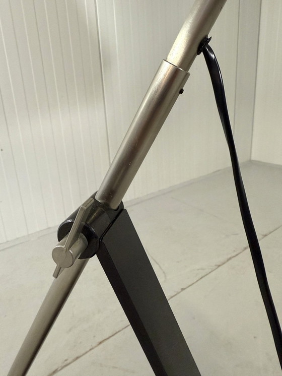Image 1 of Fishing Rod Floor Lamp with Umbrella Lampshade 1970-80's