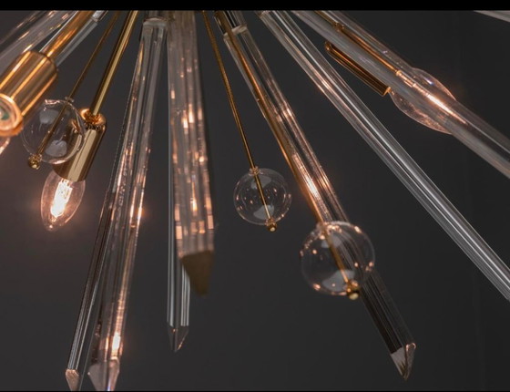 Image 1 of Lampada da terra di René Roubíček, Nový Bor, vetro e metallo, anni '60