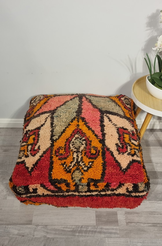 Image 1 of Vintage Berber Pouf Of Real Wool