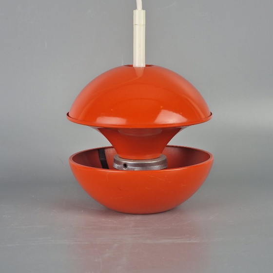 Image 1 of Vintage Kaiser Leuchten hanglamp – ontwerp Klaus Hempel – Space Age (1970s, Duitsland) – Oranje
