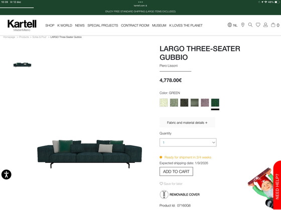 Image 1 of Kartell: LARGO DRIEZITTER GUBBIO van Piero Lissoni