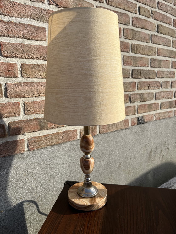 Image 1 of Vintage Mid - Century Marrón Imperial Marble Table Lamp