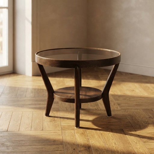 Coffee Table By Karel Kozelka & Antonín Kropáček For Interier Praha, 1940s, Czechoslovakia, 73 × 57 × 57 Cm – salontafels