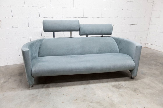 Image 1 of "Negresco" Sofa, designed by Bernard Massot for Neology France, in moiré velvet