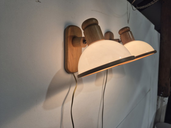 Image 1 of 2 Steinhauer vintage wooden wall lamps