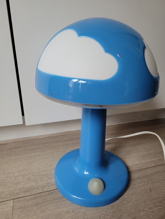 Image 1 of Vintage Ikea SKOJIG Mushroom Cloud Lamp Blue By Henrik Preutz