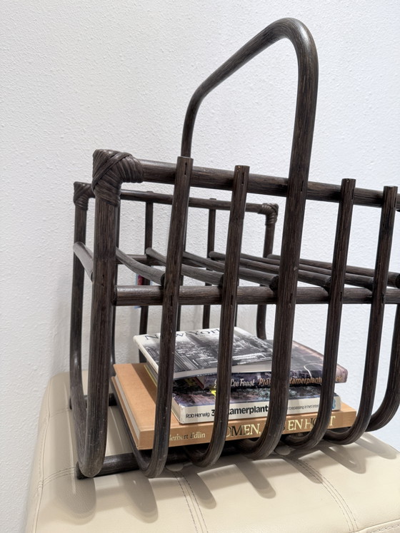 Vintage Bamboe Tijdschriftenrek | Opbergmand – onbekend, Bamboo (photo 8 of 9)