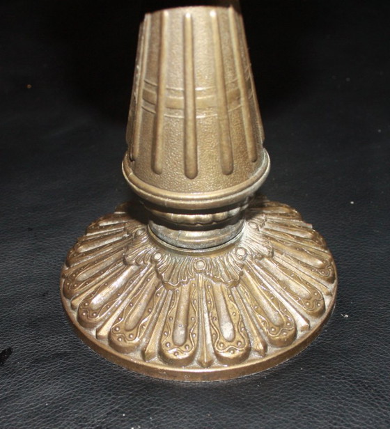 Image 1 of Lampada a cherosene antica in ottone – altezza 50 cm – Pezzo unico da collezione