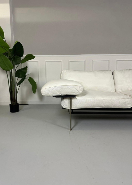 B&B Italia Diesis Designer Sofa Weiß Leder Klassiker