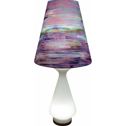 Scandinavische vintage lamp in wit opaline, 1960