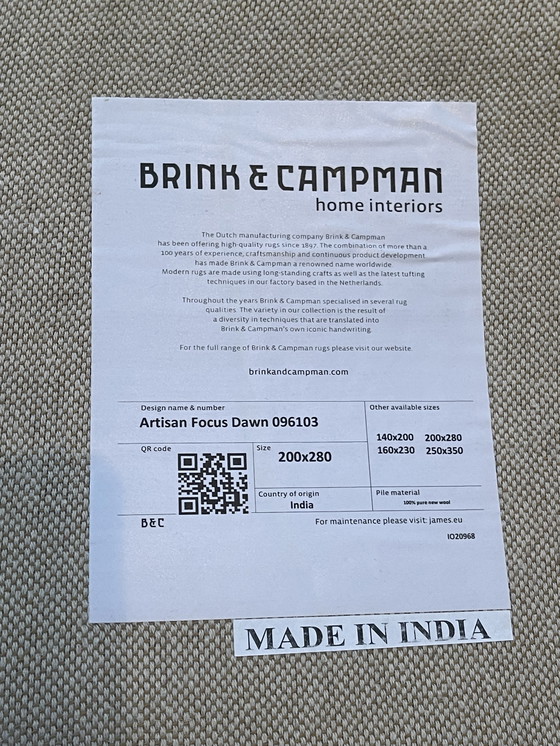 Image 1 of Alfombra Brink & Campman Artisan Focus Dawn 200 x 280