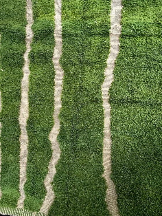 Image 1 of Tappeto verde marocchino 200x300 cm – Tappeto in lana fatto a mano, tappeto berbero moderno