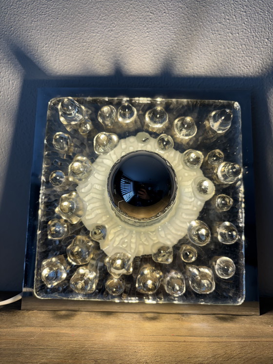 Image 1 of Lampada da parete vintage "Eisglas" Sölken Leuchten anni '70