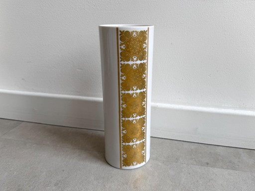 1x Vintage White Porcelain and Gold Alkana Bavaria Medina Vase – vazen (photo 2 of 6)