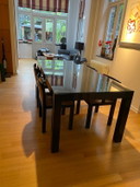 Chaises de salle à manger e4 en bois laqué noir, design Herman Zeekaf