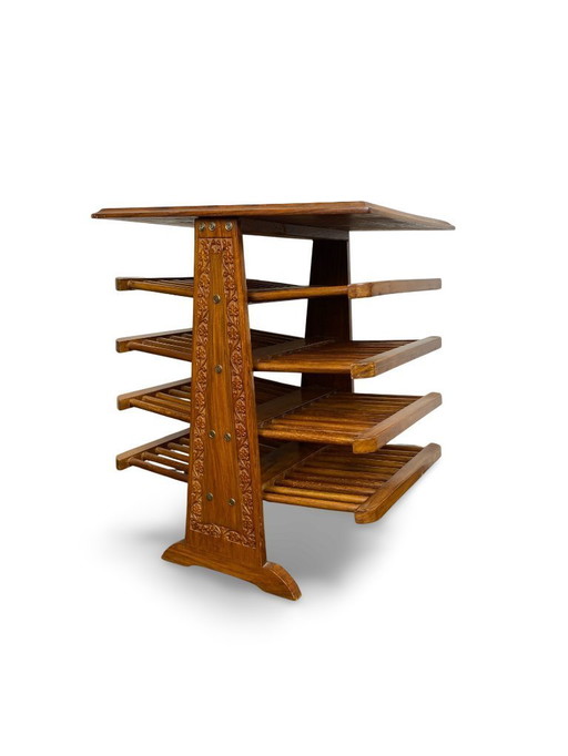 Wooden magazine rack in the style of Edward J. Wormley, Circa 1950