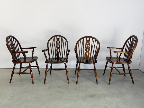 Mooie Engelse Windsor stijl eetkamerstoelen, set van 4 – Wood (photo 6 of 10)