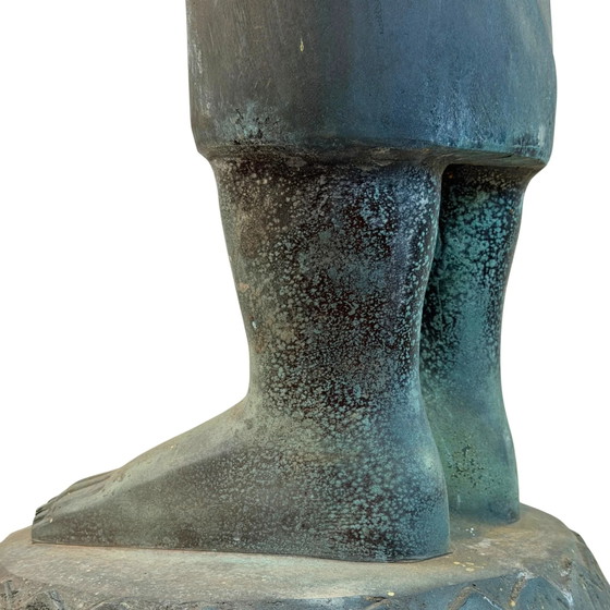 Monumental Thai Bronze Buddha – Sukhothai Style – Dated 1961 – 190 cm – Sculpture (photo 18 of 20)