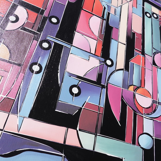 Image 1 of Cubism A1291 - Abstract Painting on Large Canvas