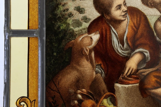 Image 1 of Vitrail signé basé sur l'œuvre de Bartolomé Esteban Murillo