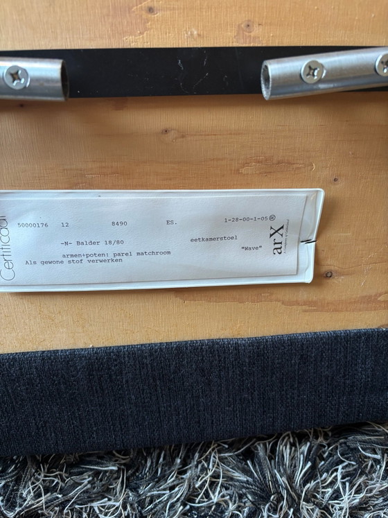 5 arX eetkamerstoelen type “Wave” – Roestvrij staal, Wol (photo 6 of 6)