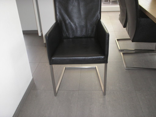 6x chaise de salle à manger en cuir Bert Plantagie