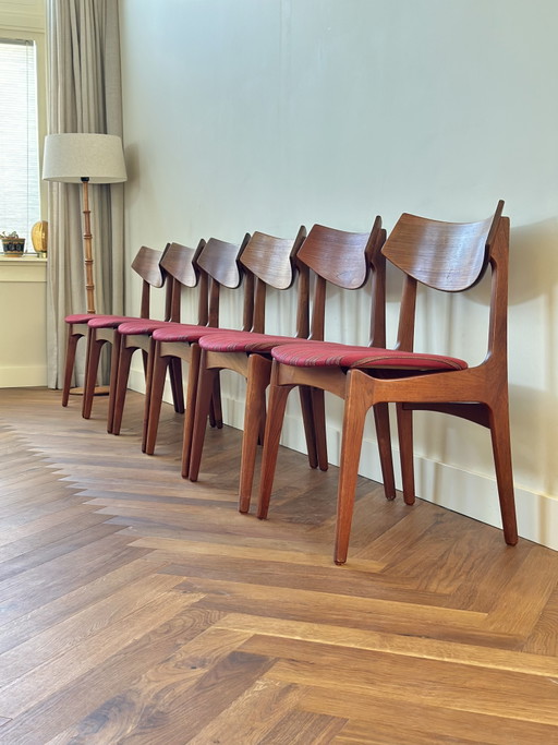 Set 6 vintage stoelen Deens Design jaren 50/60