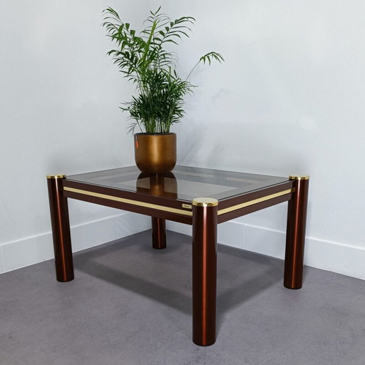 Vintage Fedam Salontisch in Burgund und Gold