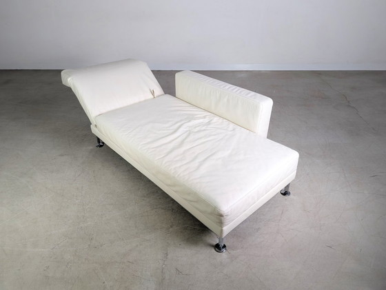 Image 1 of Original Brühl Moule Ecksofa Design Couch Leder weiß klappbar