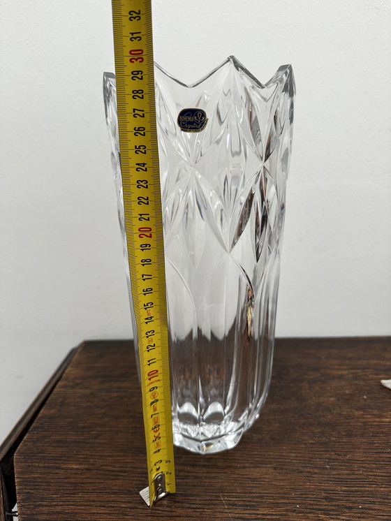 Image 1 of Vintage geslepen kristallen vaas - Bohemen kristal - H 30 cm