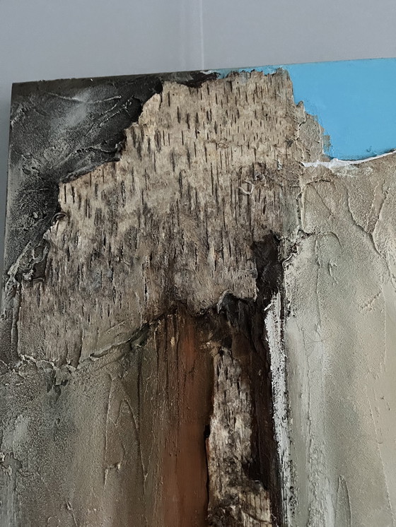 Image 1 of Twee abstracte schilderijen van 190 cm x 40 cm