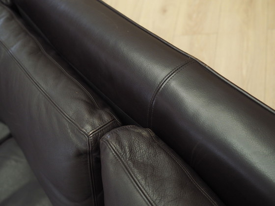 Image 1 of Divano in pelle marrone, design danese, anni '70, designer: Werner Langenfeld, manifattura: Esa