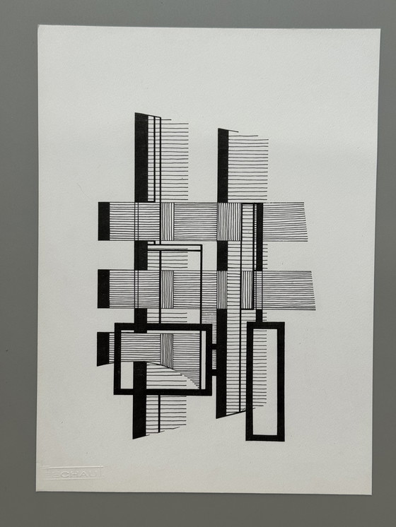 Image 1 of Eugene Eechaut (1928-2019) - ink composition (1984)