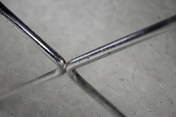 Image 1 of Vintage minimalistische metalen X-Line stoelen van Niels Jørgen Haugesen voor Hybodan, jaren 70, set van 4