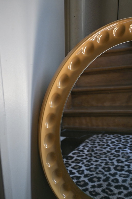 Mirror With Ochre Yellow Ceramic Border