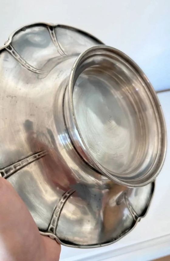 Grote schaal op voet Gallia – Christofle – Verzilverd – Art Deco – Servies, Metaal (photo 7 of 11)